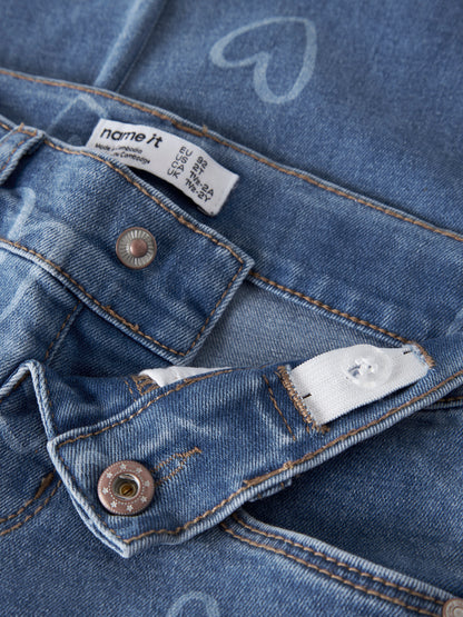 Name it MINI | Rose Wide Jeans - Medium Blue Denim HEART