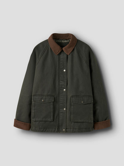 Name it KIDS | Mandana Unisex Oilskin Jacket - Forest Night