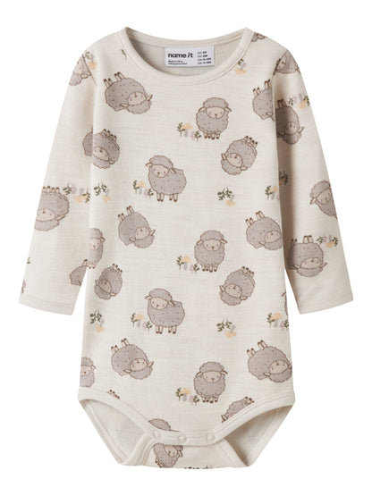 Name it BABY | Wup Mellomtykk ullbody - Peyote Melange Sheep