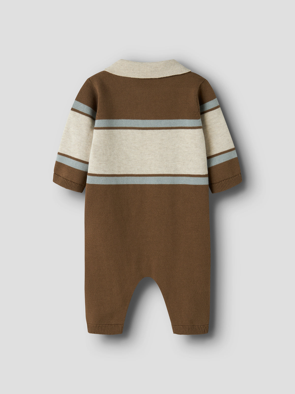 Name it strikket polodress til baby i økologisk bomull – Sepia, bilde 3