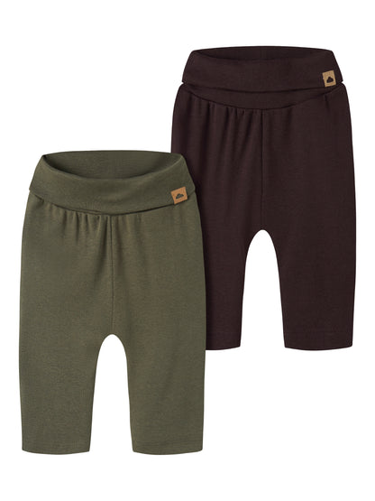 Name it BABY | Honey 2 pk myk babybukse - Olive Night/Chocolate Plum