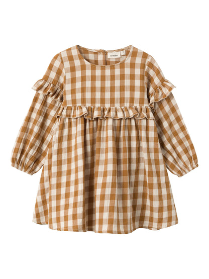 Lil Atelier Mini | Beate Loose Dress - Golden Brown
