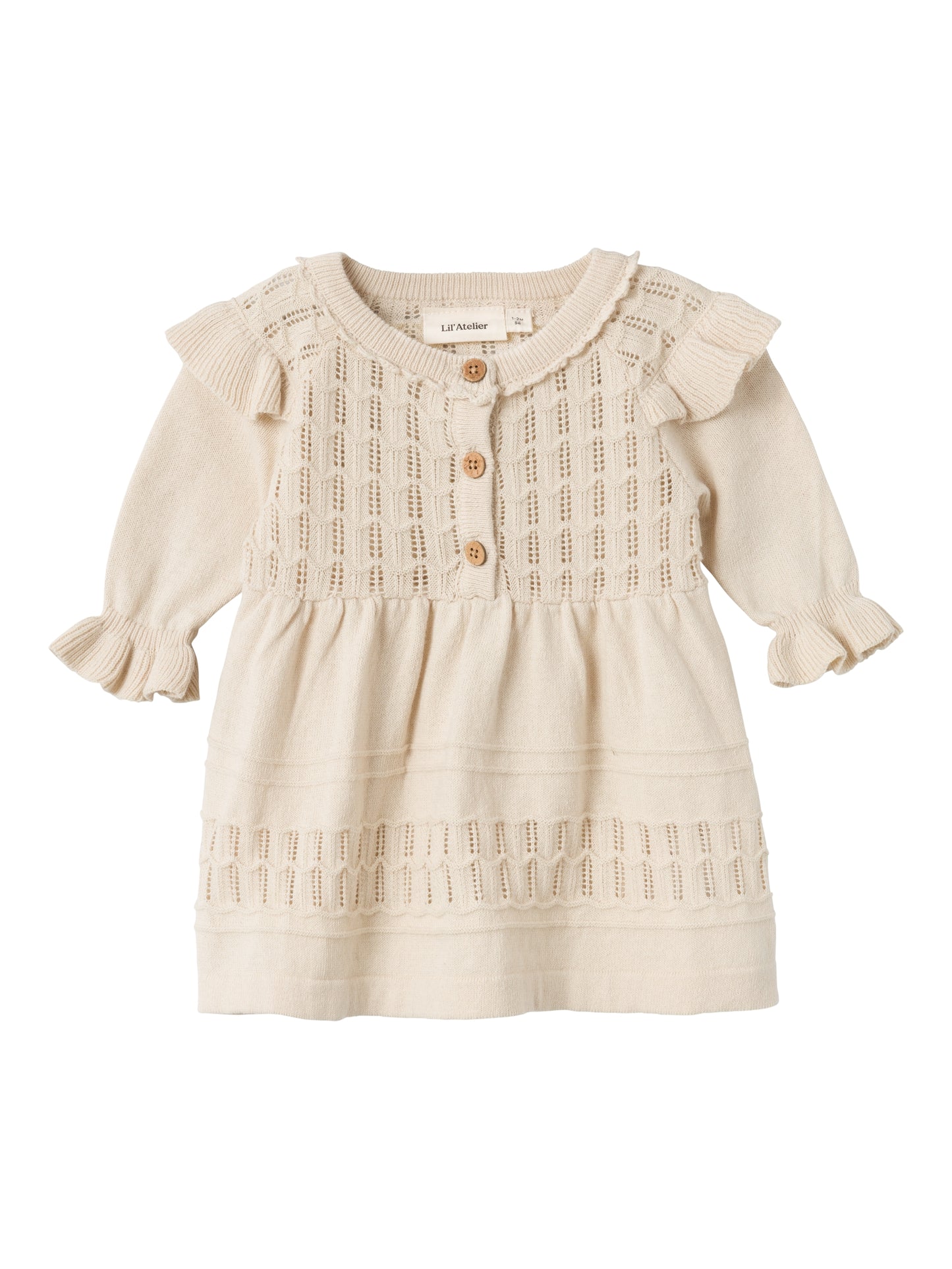 Lil Atelier Baby | Faucy knit dress - Sandshell