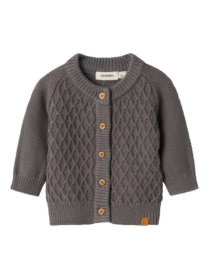 Lil Atelier Baby | Tobie strikket Cardigan - Pewter