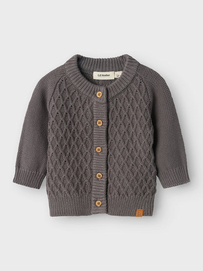 Lil Atelier Baby | Tobie strikket Cardigan - Pewter