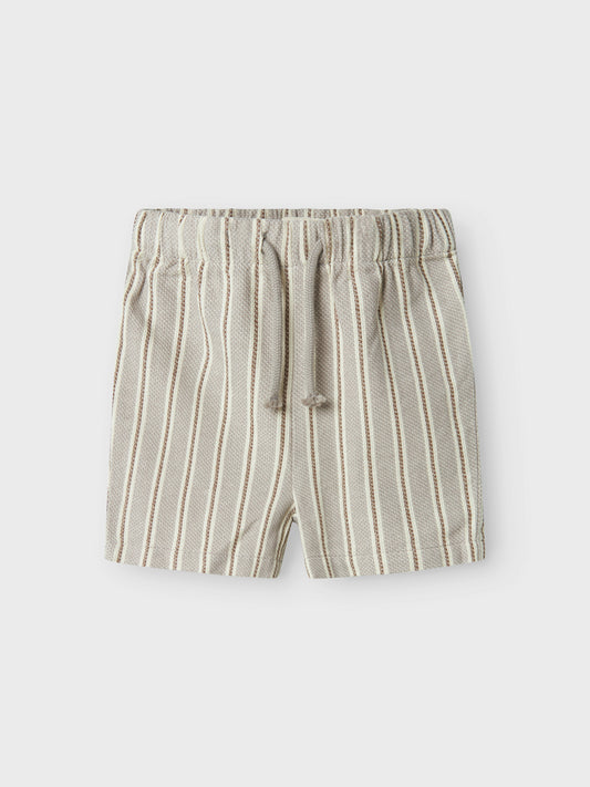 Lil Atelier Mini | Frede Stripe Shorts - Mourning Dove