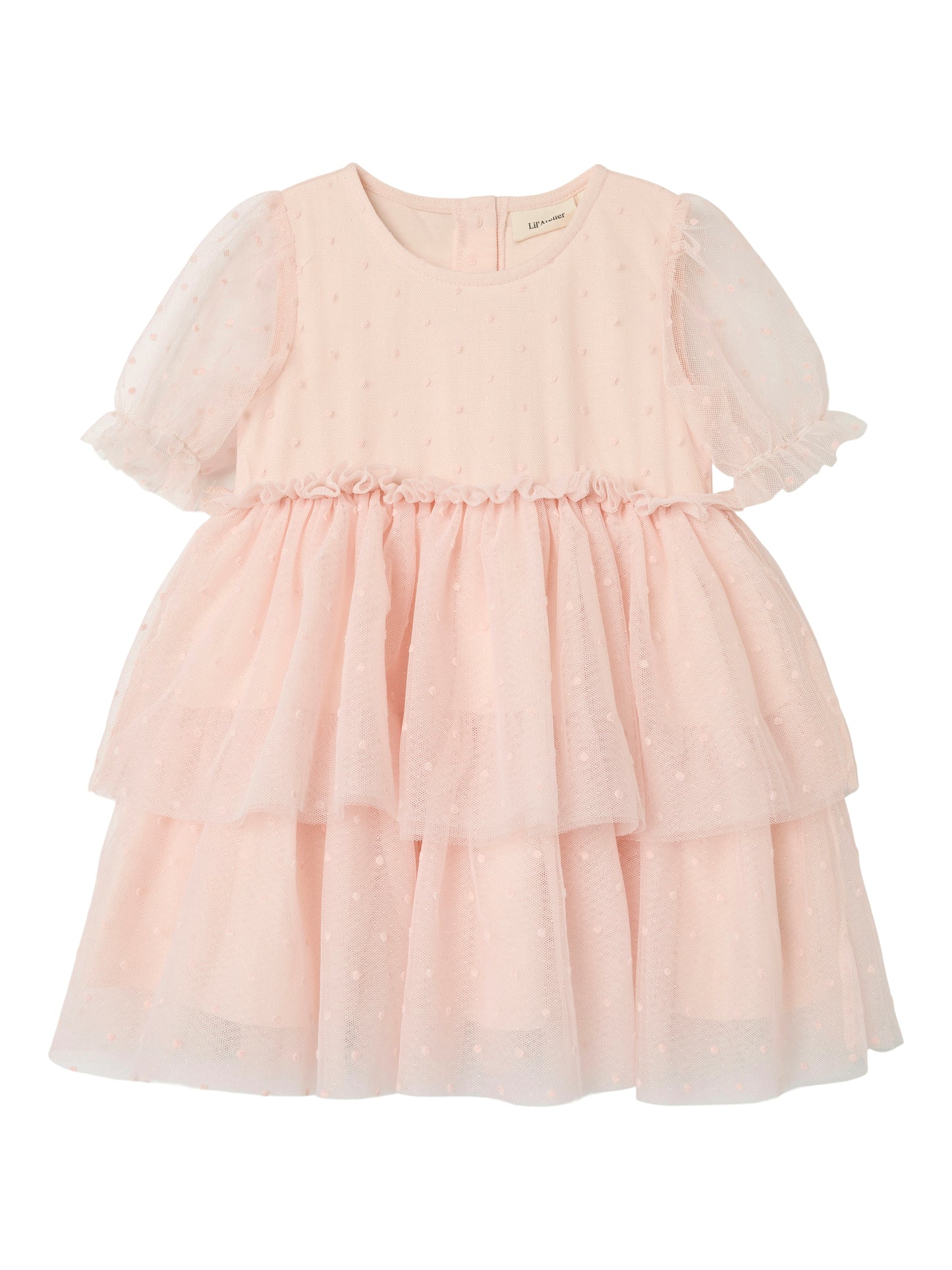 Lil Atelier Mini | Frilla Tulla kjole -  Peach Blush