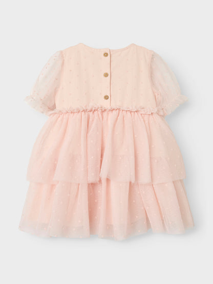 Lil Atelier Mini | Frilla Tulla kjole -  Peach Blush