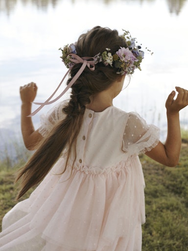 Lil Atelier Mini | Frilla Tulla kjole -  Peach Blush