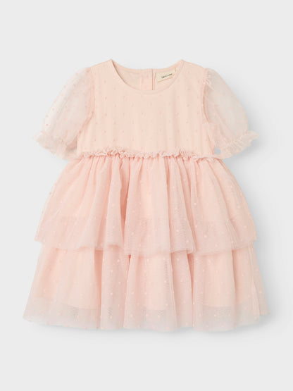 Lil Atelier Mini | Frilla Tulla kjole -  Peach Blush