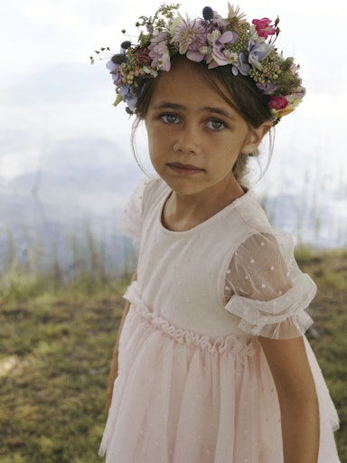 Lil Atelier Mini | Frilla Tulla kjole -  Peach Blush