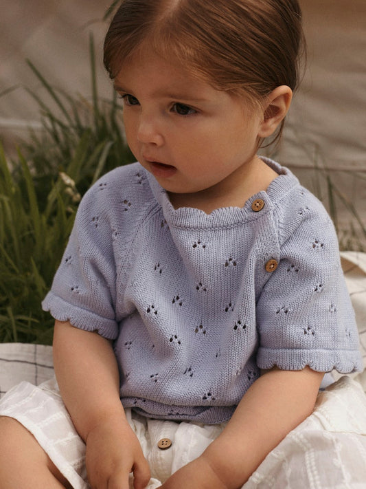 Lil Atelier Mini | Fjola Knit  - Zen Blue