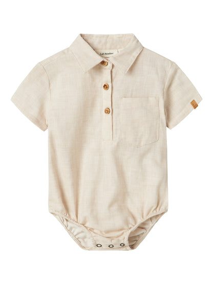 Lil Atelier Baby | Tarou Loose Skjortebody - Irish Cream