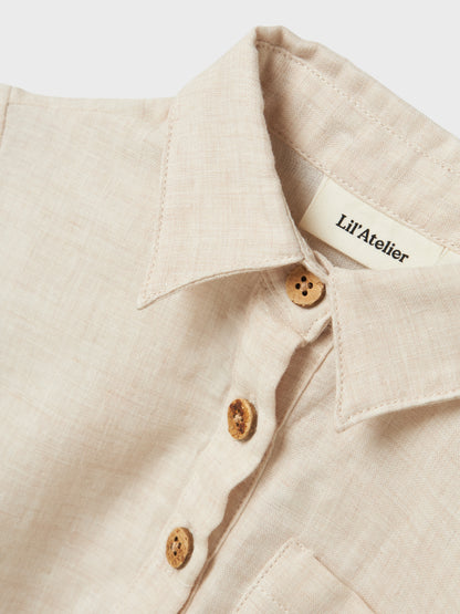 Lil Atelier Baby | Tarou Loose Skjortebody - Irish Cream