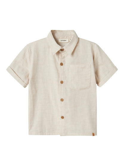 Lil Atelier Mini | Tarou Loose Shirt - Bleached Sand