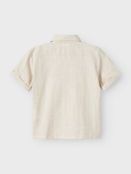 Lil Atelier Mini | Tarou Loose Shirt - Bleached Sand