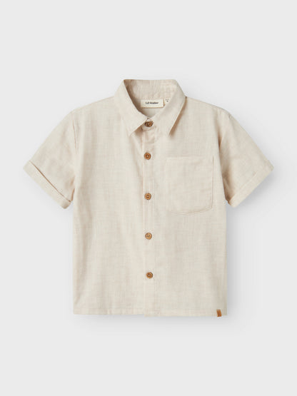 Lil Atelier Mini | Tarou Loose Shirt - Bleached Sand