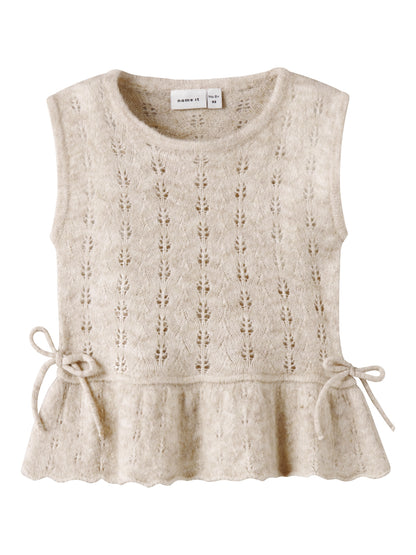 Name it Mini | Desta strikket ullvest -  Peyote Melange