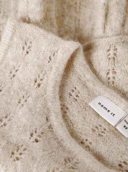 Name it Mini | Desta strikket ullvest -  Peyote Melange