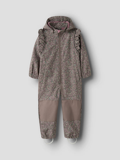 Name it | Alfa softshelldress - Brown Lentil Blomster