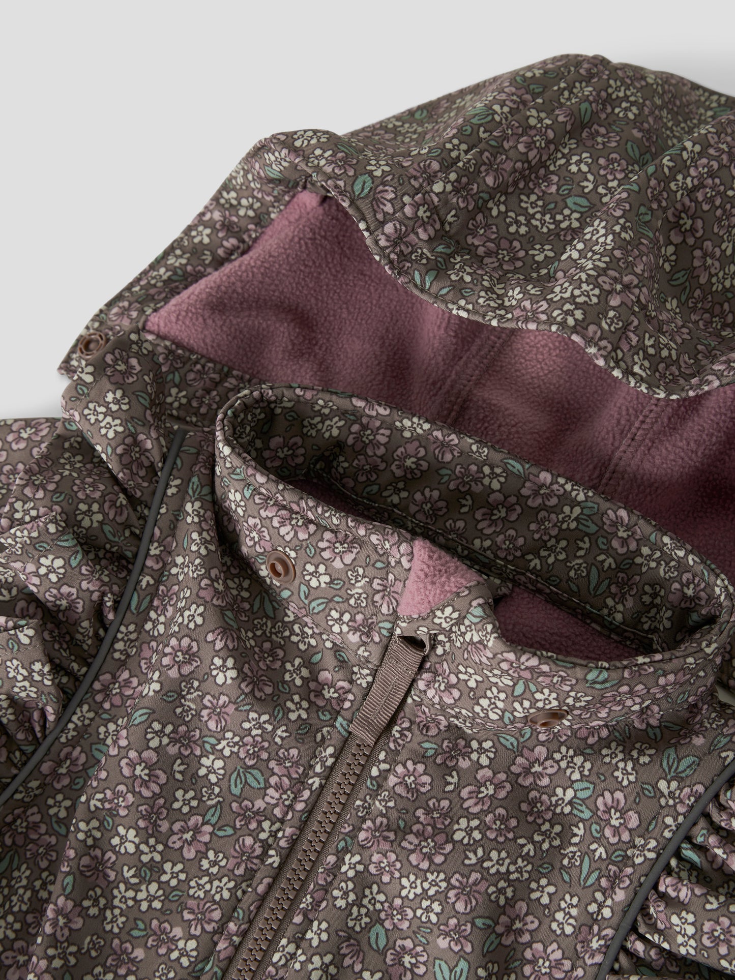 Name it | Alfa softshelldress - Brown Lentil Blomster