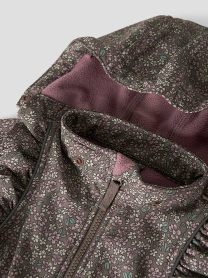 Name it | Alfa softshelldress - Brown Lentil Blomster