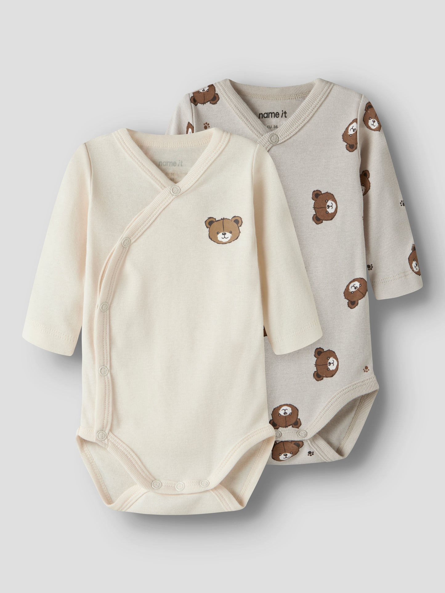 Name it Baby | Unisex Basic Omslagsbody - Pumice Bear