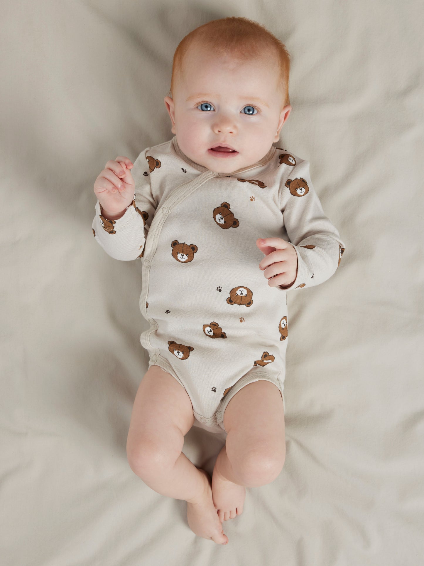 Name it Baby | Unisex Basic Omslagsbody - Pumice Bear
