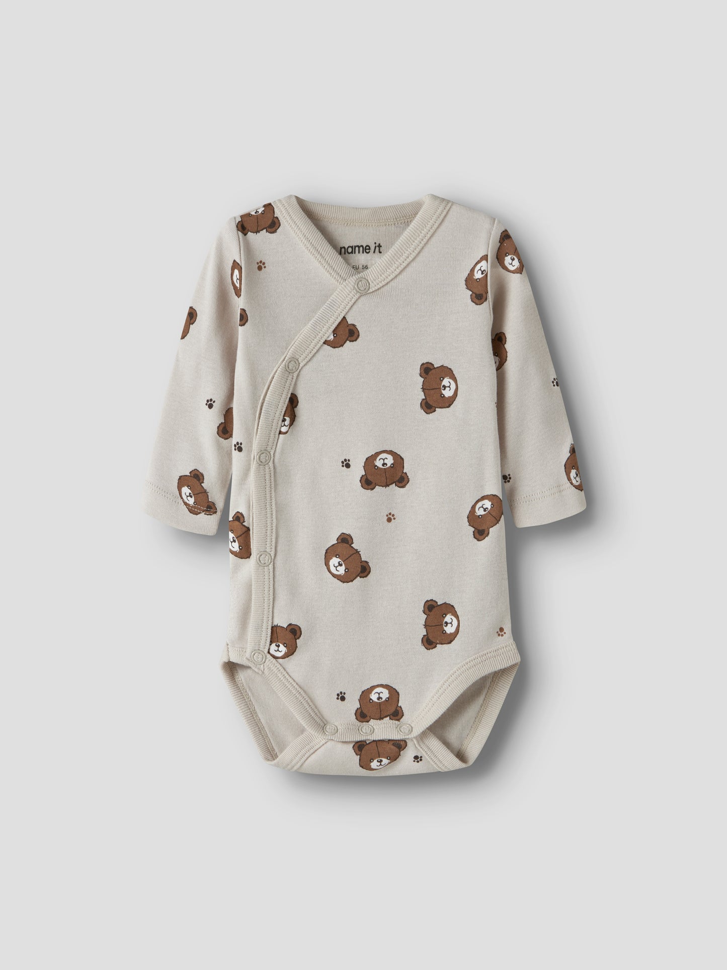Name it Baby | Unisex Basic Omslagsbody - Pumice Bear