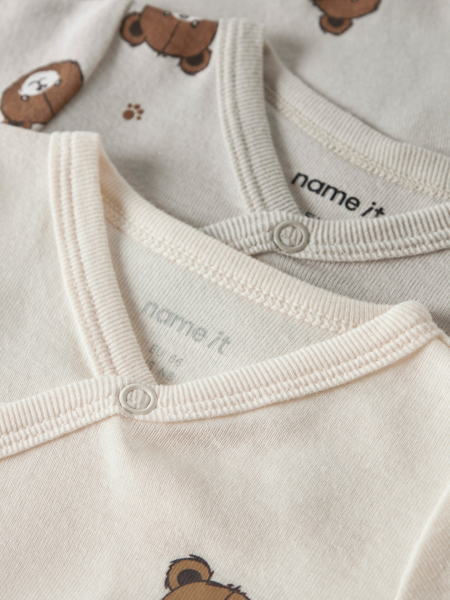 Name it Baby | Unisex Basic Omslagsbody - Pumice Bear