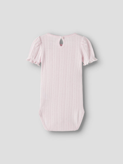 Name It BABY | Happy kortermet pointelle body - Cradie Pink