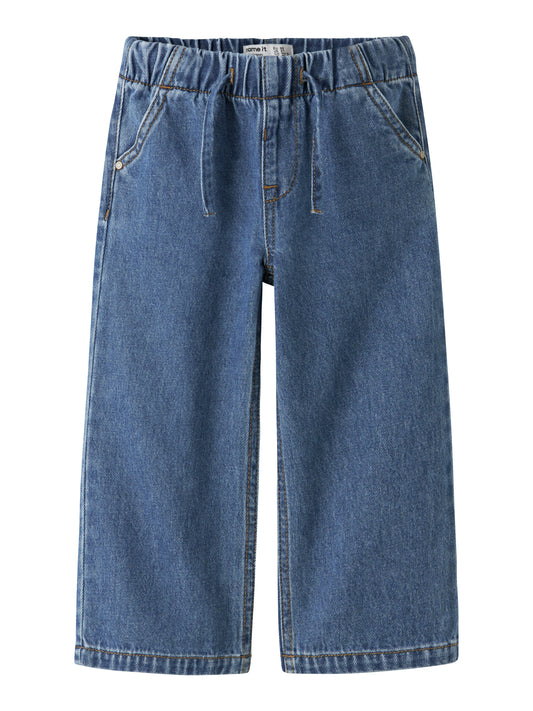 Name it MINI | Wide Pull on Jeanse - Medium Blue Denim
