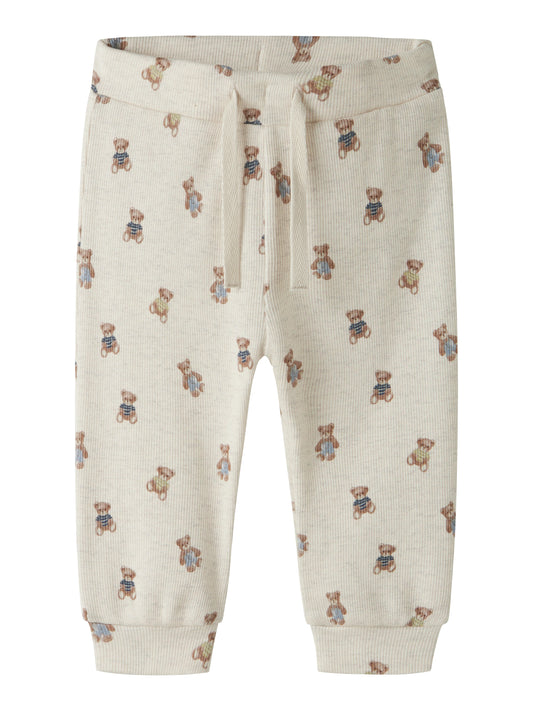 Name it Baby | Stretchy Bomullsbukse - Peyote Melange Bamse