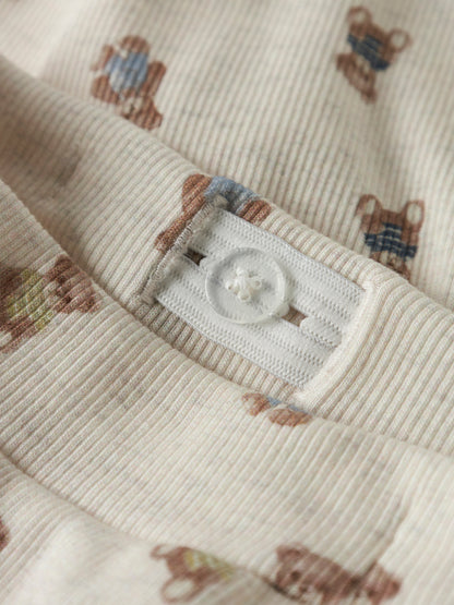 Name it Baby | Stretchy Bomullsbukse - Peyote Melange Bamse