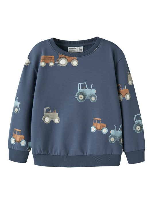 Name It MINI | Tractor Sweat Genser - Vintage Indigo