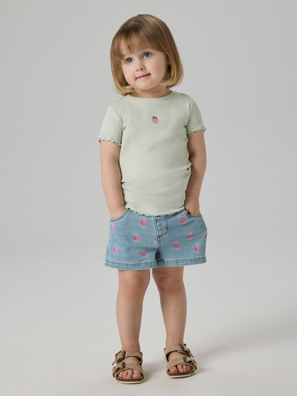 Name it MINI | Vemma t-skjorte - Pale Aqua Strawberries