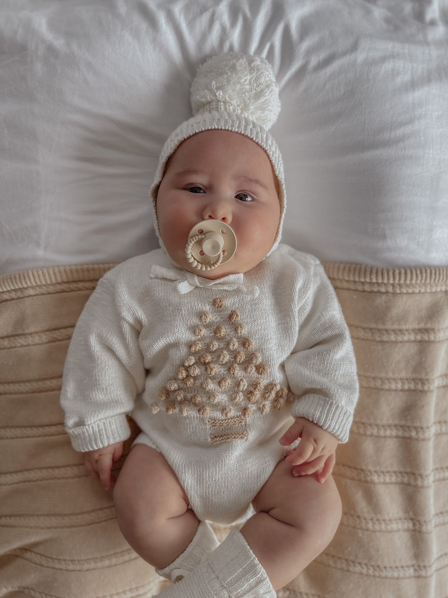 Ziggy Lou | Chunky Strikket Romper - Coconut Christmas