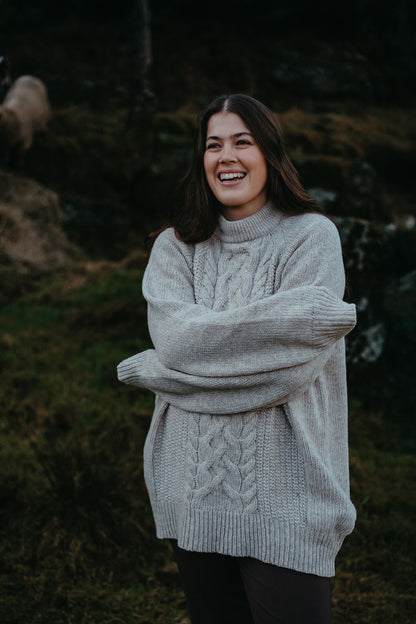 Anna b Official Voksen | Bjork Unisex Strikket ullgenser - Beige Melange