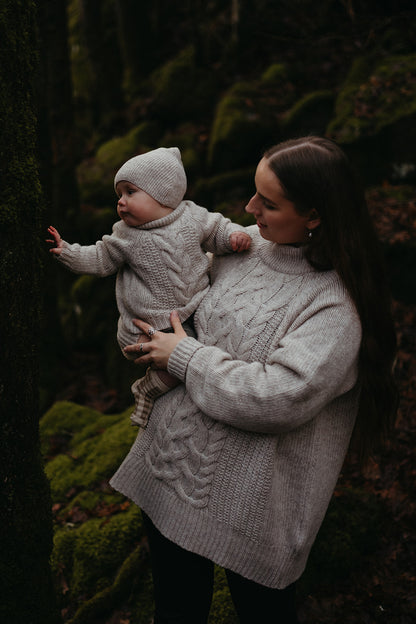 Anna b Official | Hazel Knyttet babylue Merinoull - Beige Melange