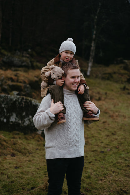 Anna b Official | Luna Strikket Lue i Merinoull - Beige Melange