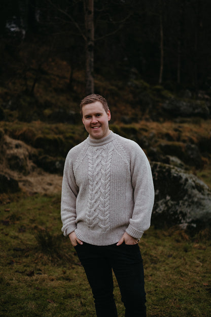 Anna b Official Voksen | Bjork Unisex Strikket ullgenser - Beige Melange