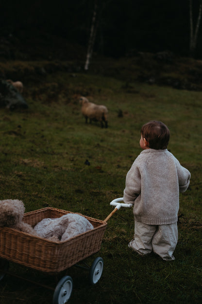 Anna b Official | Bjork Unisex Strikket Ullgenser Mini - Beige Melange