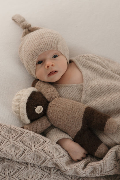 Anna b Official | Hazel Knyttet babylue Merinoull - Beige Melange