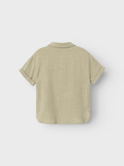 Lil Atelier Mini | Dolie Fin Loose Shirt - Moss Gray