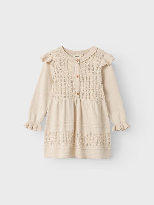 Lil Atelier Mini | Fauci Knit Dress - Sandshell