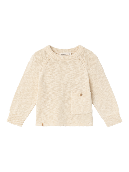 Lil Atelier Mini | Strikket Unisex Genser - Bleached Sand