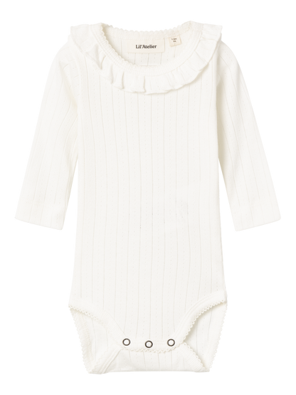 Lil Atelier Baby | Rachel Nis Slim Bomullsbody - Coconut Milk