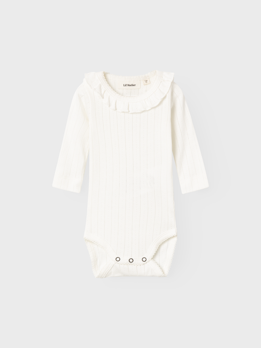 Lil Atelier Baby | Rachel Nis Slim Bomullsbody - Coconut Milk