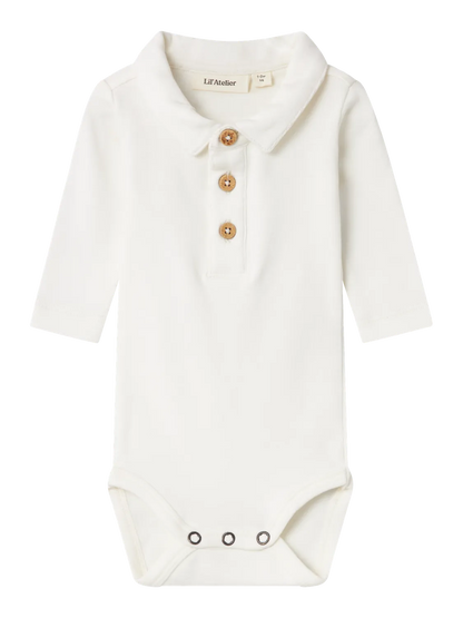 Lil Atelier Baby | Fundo body med krage - Turtledove