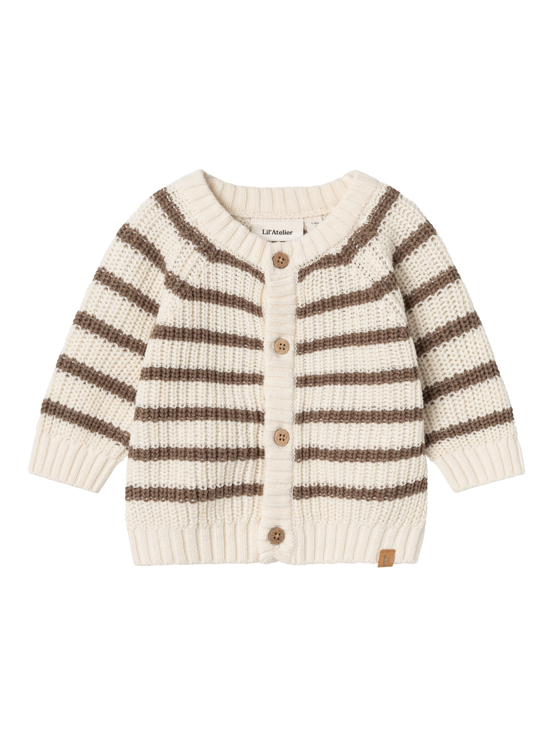 Lil Atelier Baby | Memlen chunky strikket cardigan - Birch